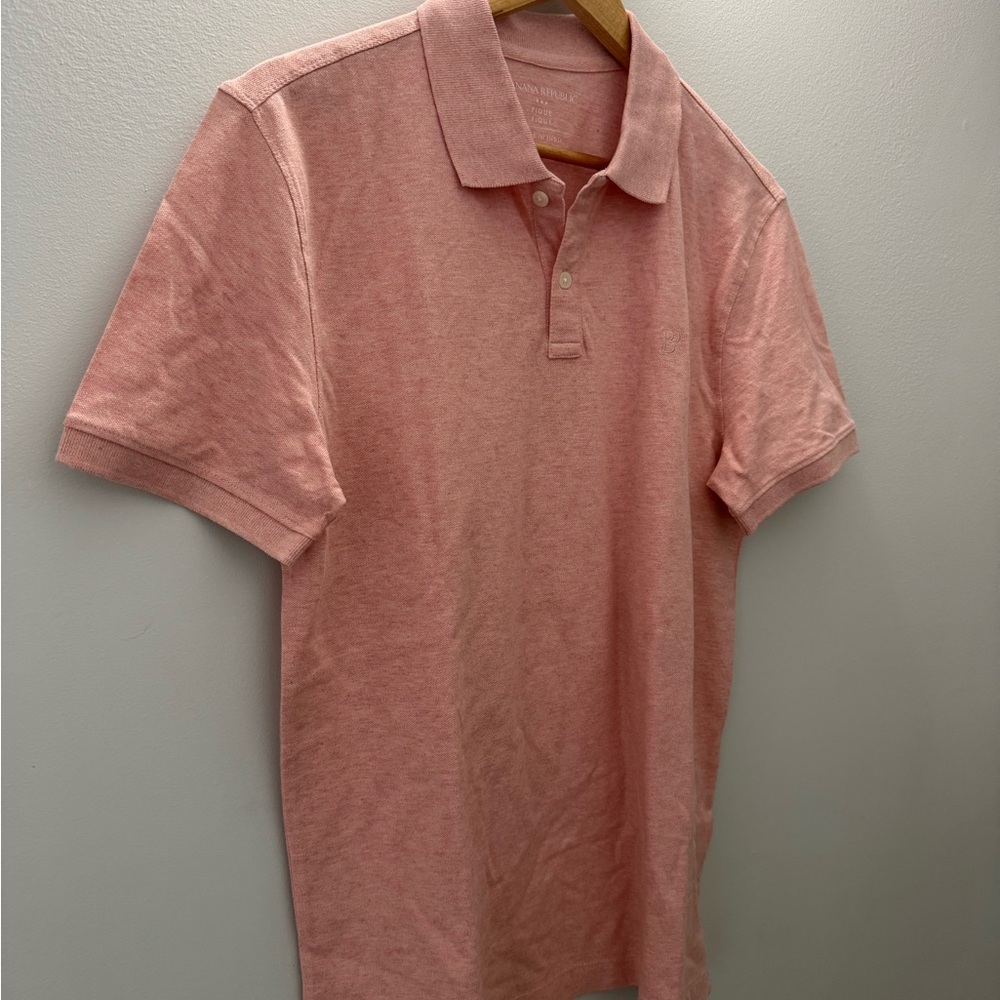Banana Republic Men's Heathered Pink Polo